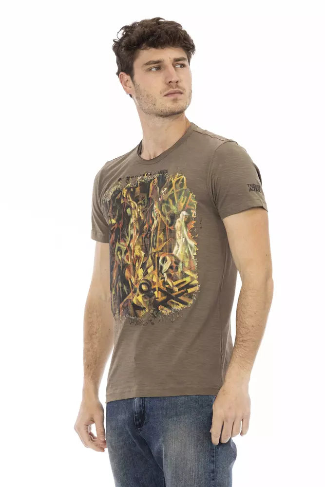 Brown Cotton Men T-Shirt - ventzia