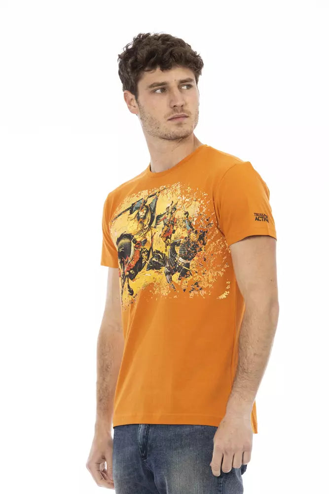 Orange Cotton Men T-Shirt - ventzia
