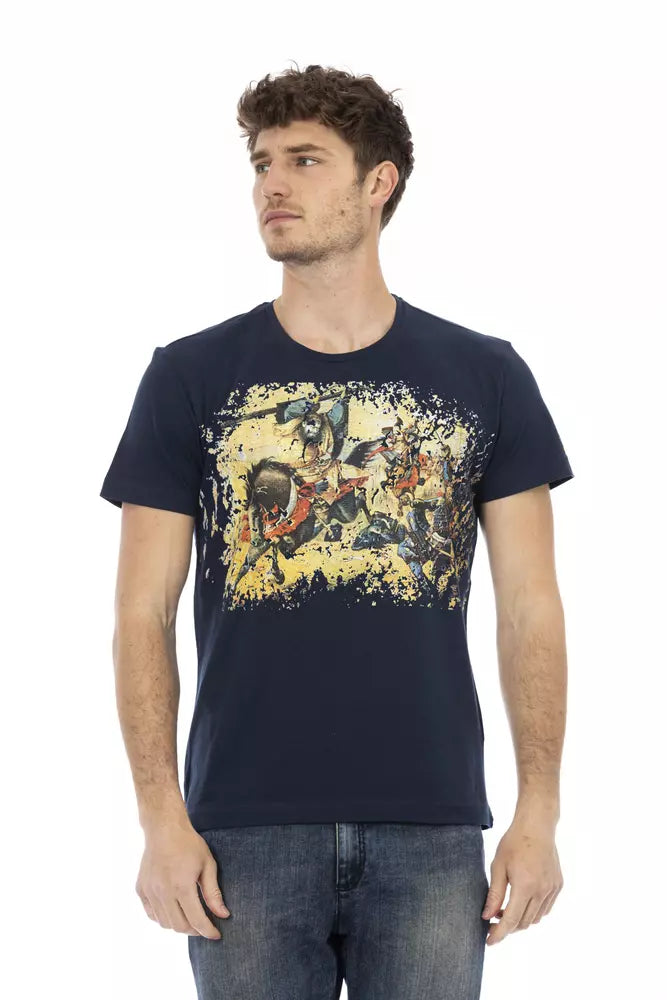 Blue Cotton Men T-Shirt - ventzia