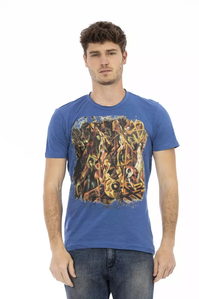 Blue Cotton Men T-Shirt - ventzia