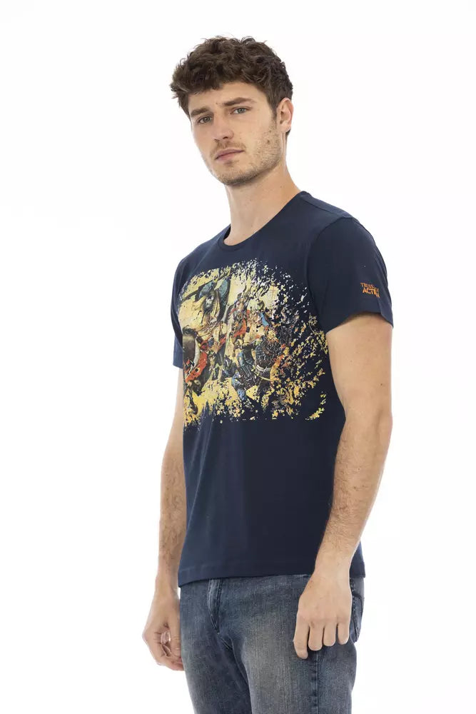 Blue Cotton Men T-Shirt - ventzia