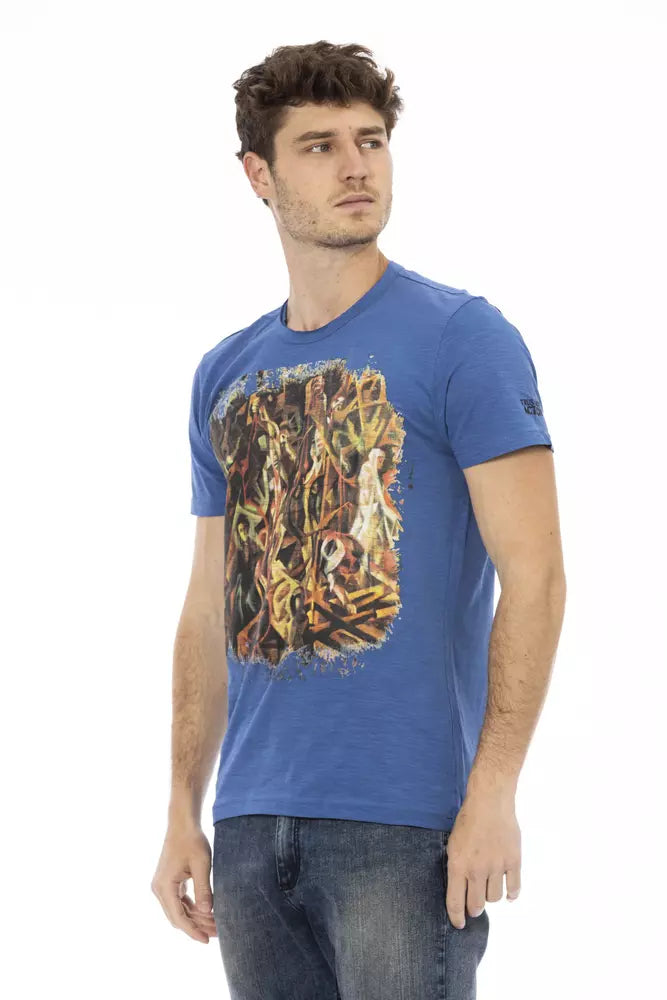 Blue Cotton Men T-Shirt - ventzia