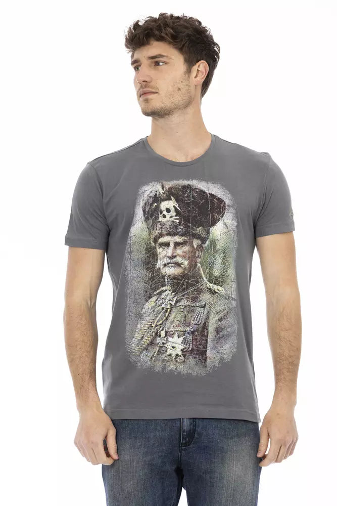 Gray Cotton Men T-Shirt - ventzia