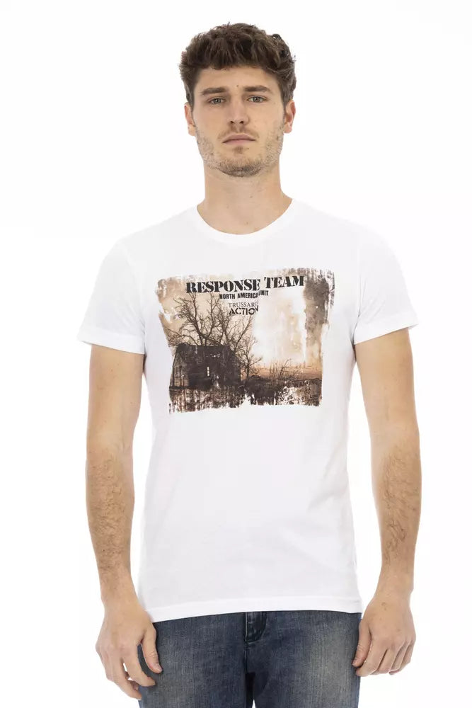 White Cotton Men T-Shirt - ventzia