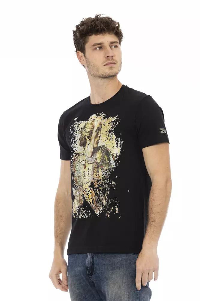 Black Cotton Men T-Shirt - ventzia