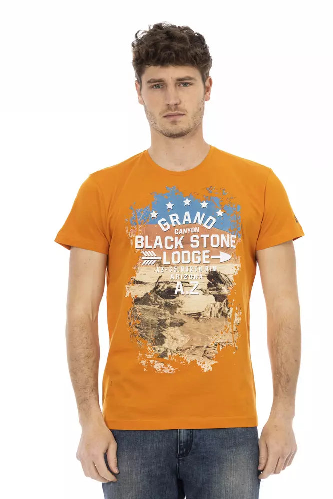 Orange Cotton Men T-Shirt - ventzia
