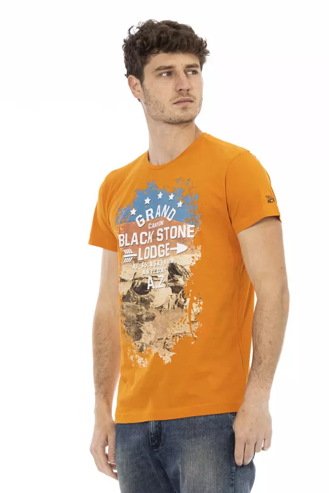 Orange Cotton Men T-Shirt - ventzia