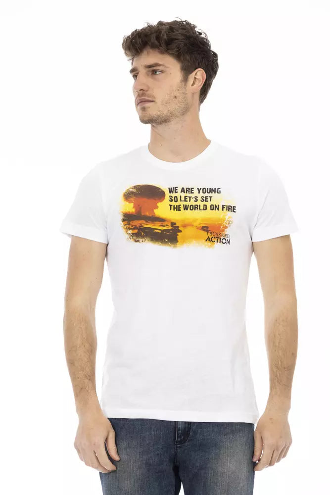 White Cotton Men T-Shirt - ventzia