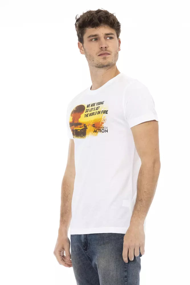 White Cotton Men T-Shirt - ventzia