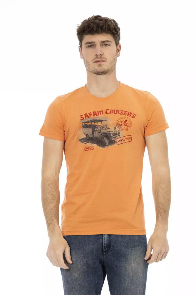 Orange Cotton Men T-Shirt - ventzia