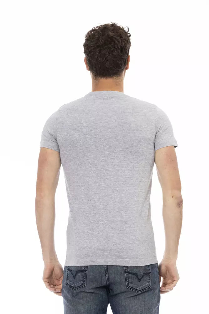 Gray Cotton Men T-Shirt - ventzia
