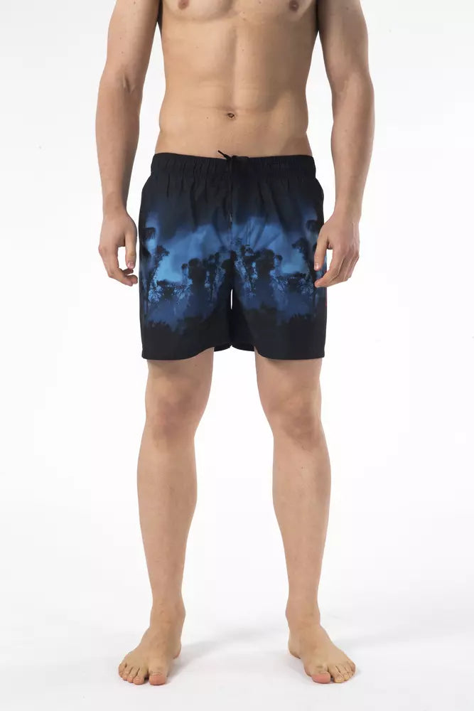 Black Polyester Men Swimwear - ventzia