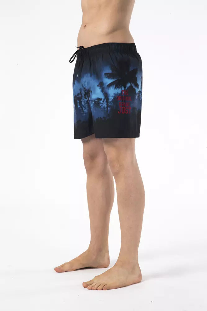 Black Polyester Men Swimwear - ventzia
