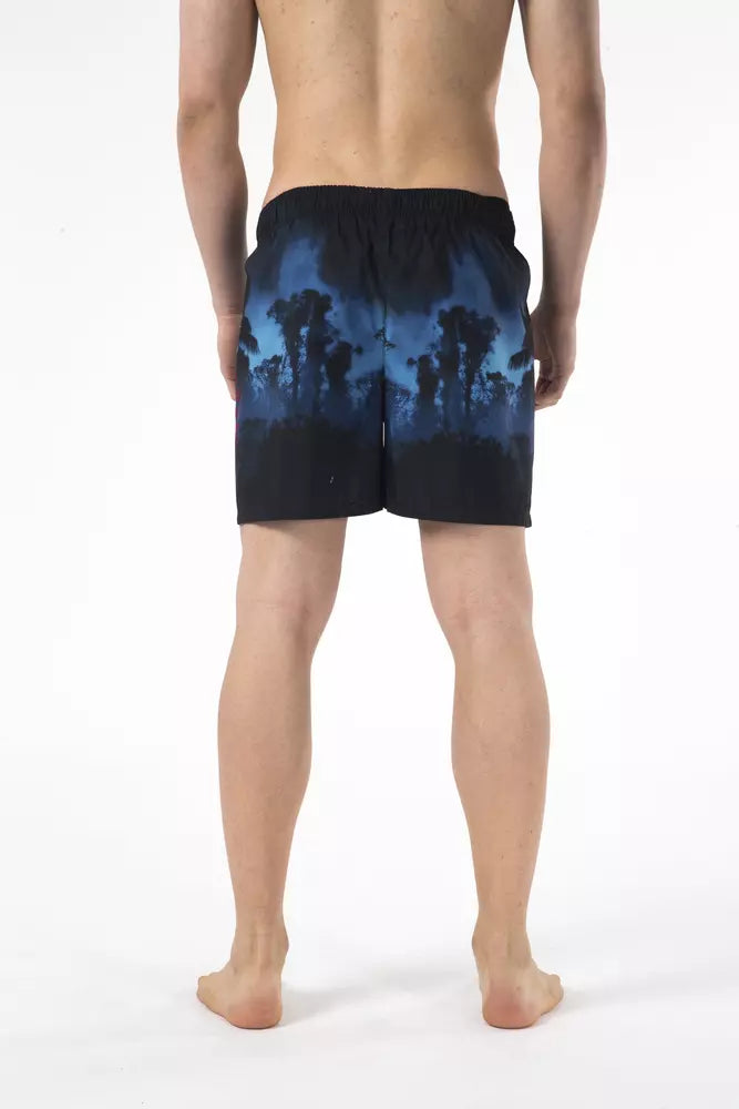 Black Polyester Men Swimwear - ventzia
