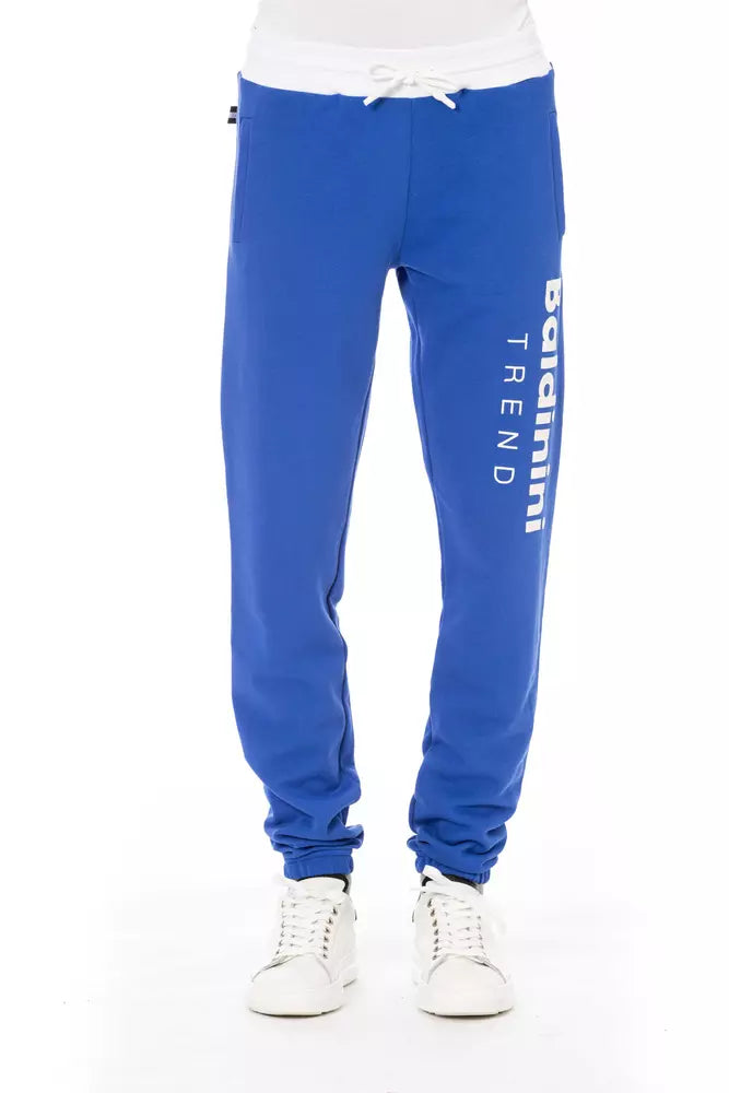 Blue Cotton Men Sport Pant - ventzia