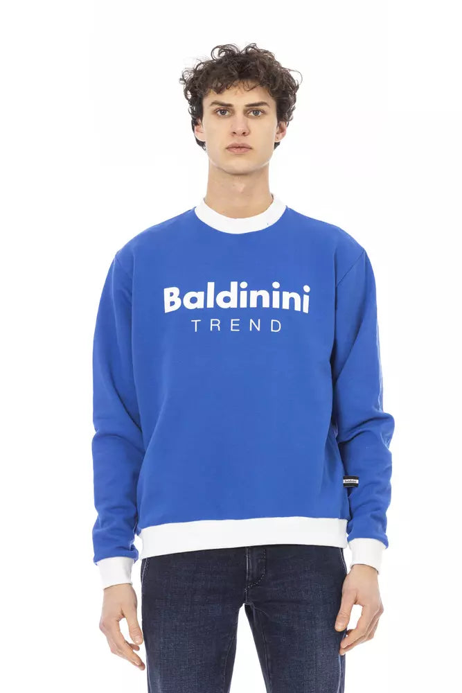 Blue Cotton Men Sweater - ventzia