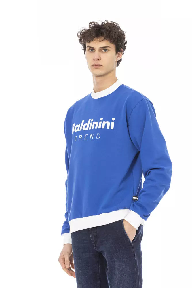 Blue Cotton Men Sweater - ventzia