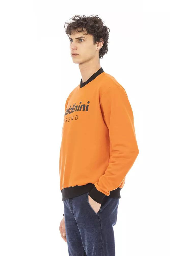 Orange Cotton Men Sweater - ventzia