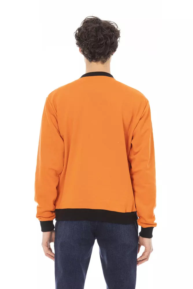 Orange Cotton Men Sweater - ventzia