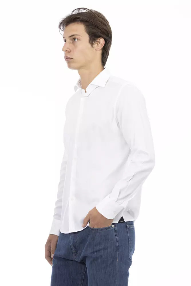 White Cotton Men Shirt - ventzia