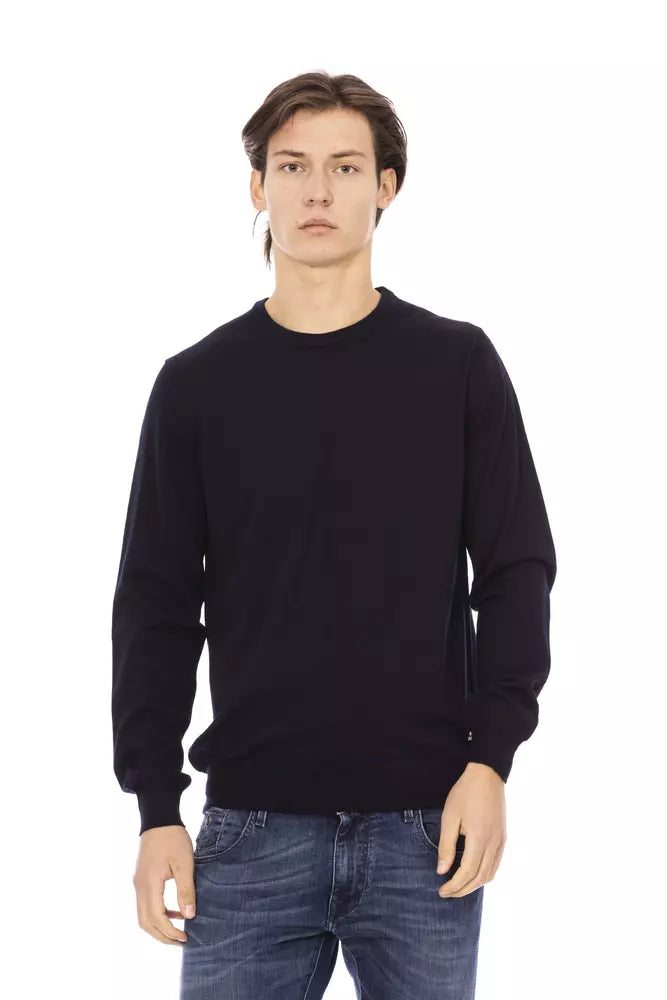 Blue Fabric Men Sweater - ventzia