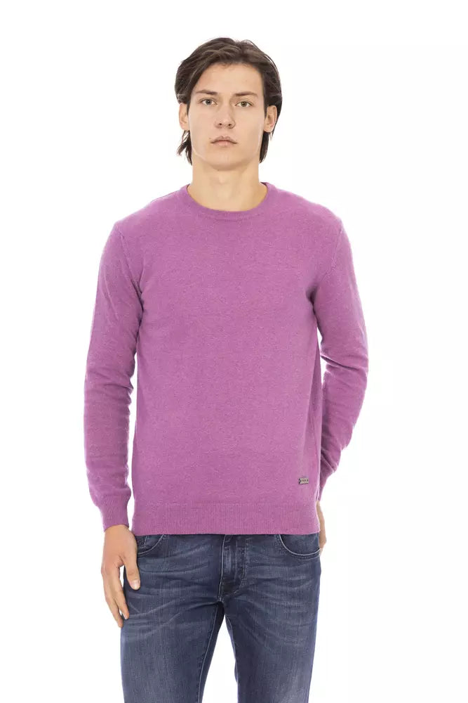 Purple Wool Men Sweater - ventzia