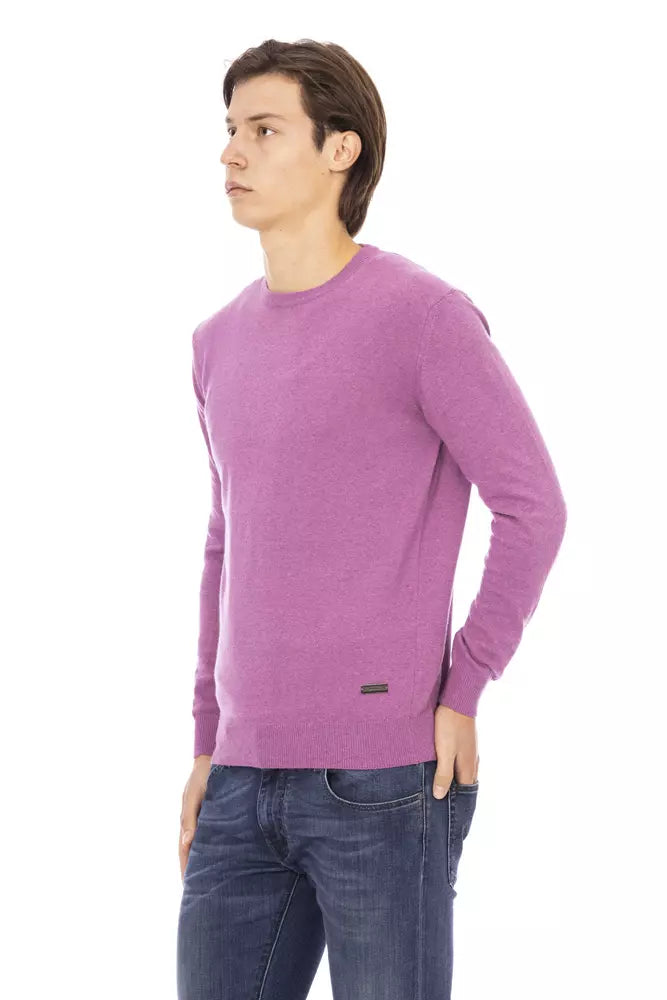 Purple Wool Men Sweater - ventzia