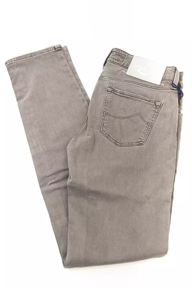 Gray Cotton Women Jeans - ventzia