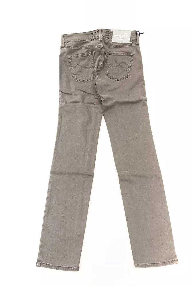 Gray Cotton Women Jeans - ventzia