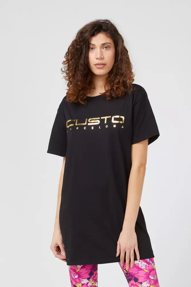 Black Cotton Women T-Shirt - ventzia