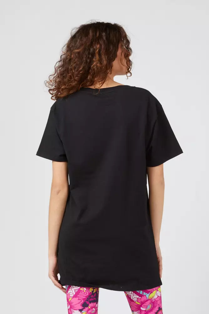 Black Cotton Women T-Shirt - ventzia