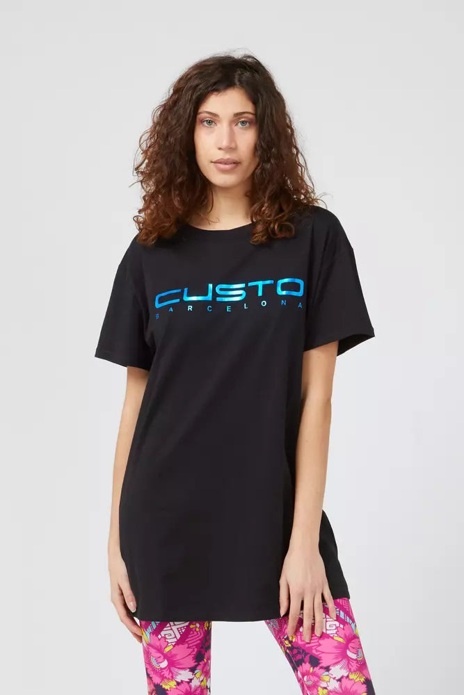 Blue Cotton Women T-Shirt - ventzia
