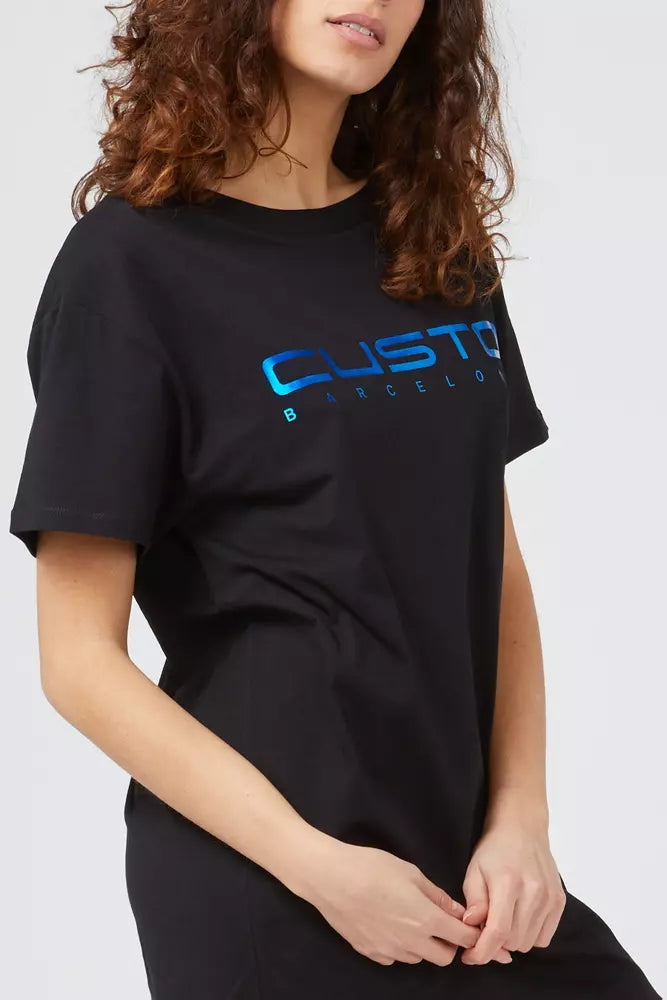 Blue Cotton Women T-Shirt - ventzia