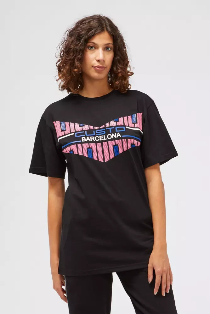 Black Cotton Women's T-Shirt - ventzia