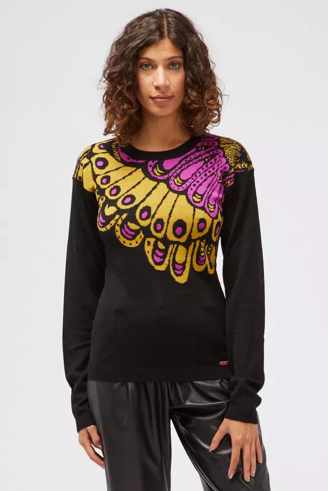 Black Wool Women Sweater - ventzia