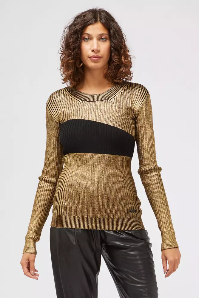 Gold Wool Women Sweater - ventzia