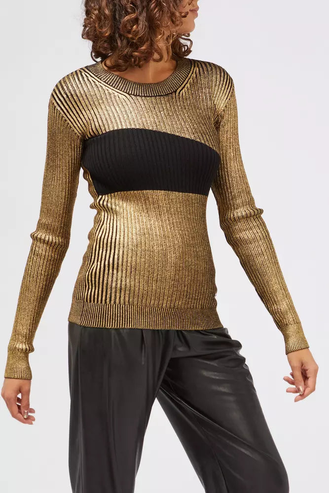 Gold Wool Women Sweater - ventzia