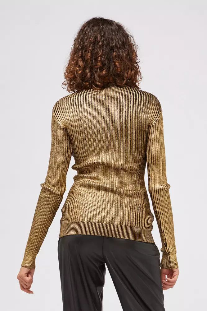 Gold Wool Women Sweater - ventzia