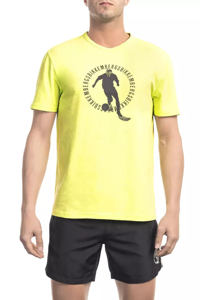 Yellow Cotton Men T-Shirt - ventzia