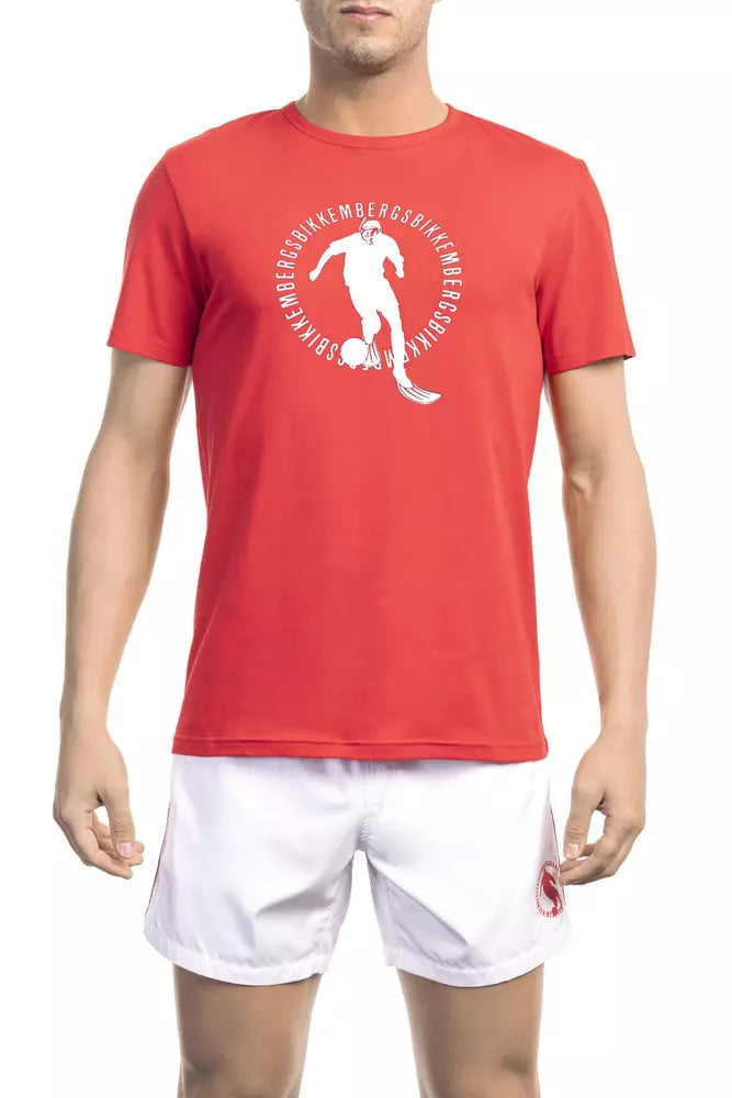 Red Cotton Men T-Shirt - ventzia