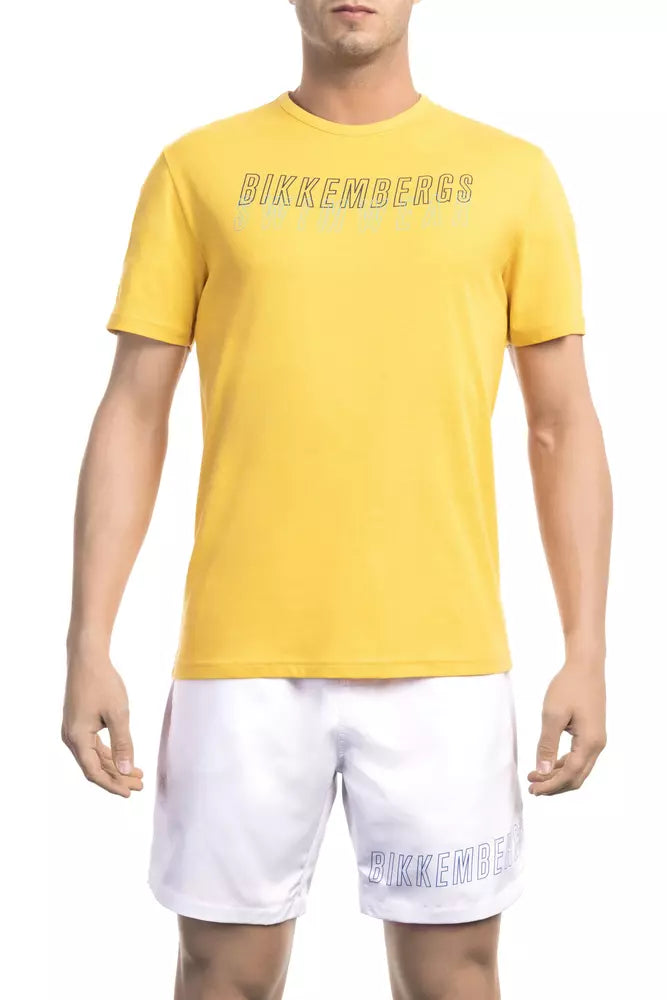 Yellow Cotton Men T-Shirt - ventzia