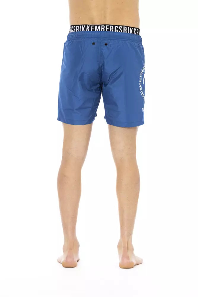 Blue Polyester Men Swim Short - ventzia