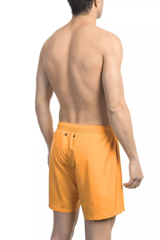 Orange Polyester Men's Swim Short - ventzia
