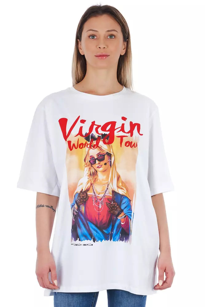 White Cotton Women T-Shirt - ventzia