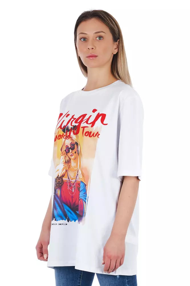 White Cotton Women T-Shirt - ventzia