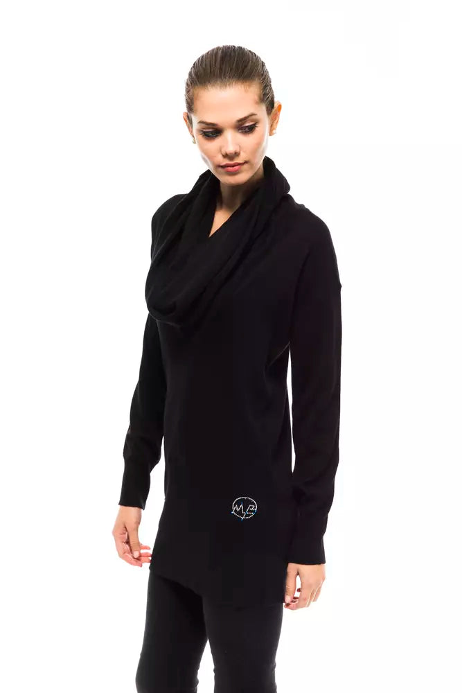 Black Wool Women Sweater - ventzia