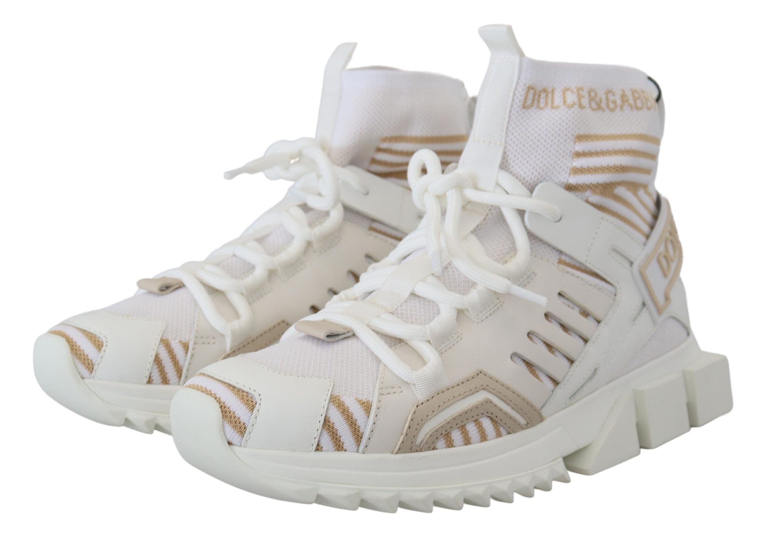 White Beige Sorrento Sneakers Shoes - ventzia