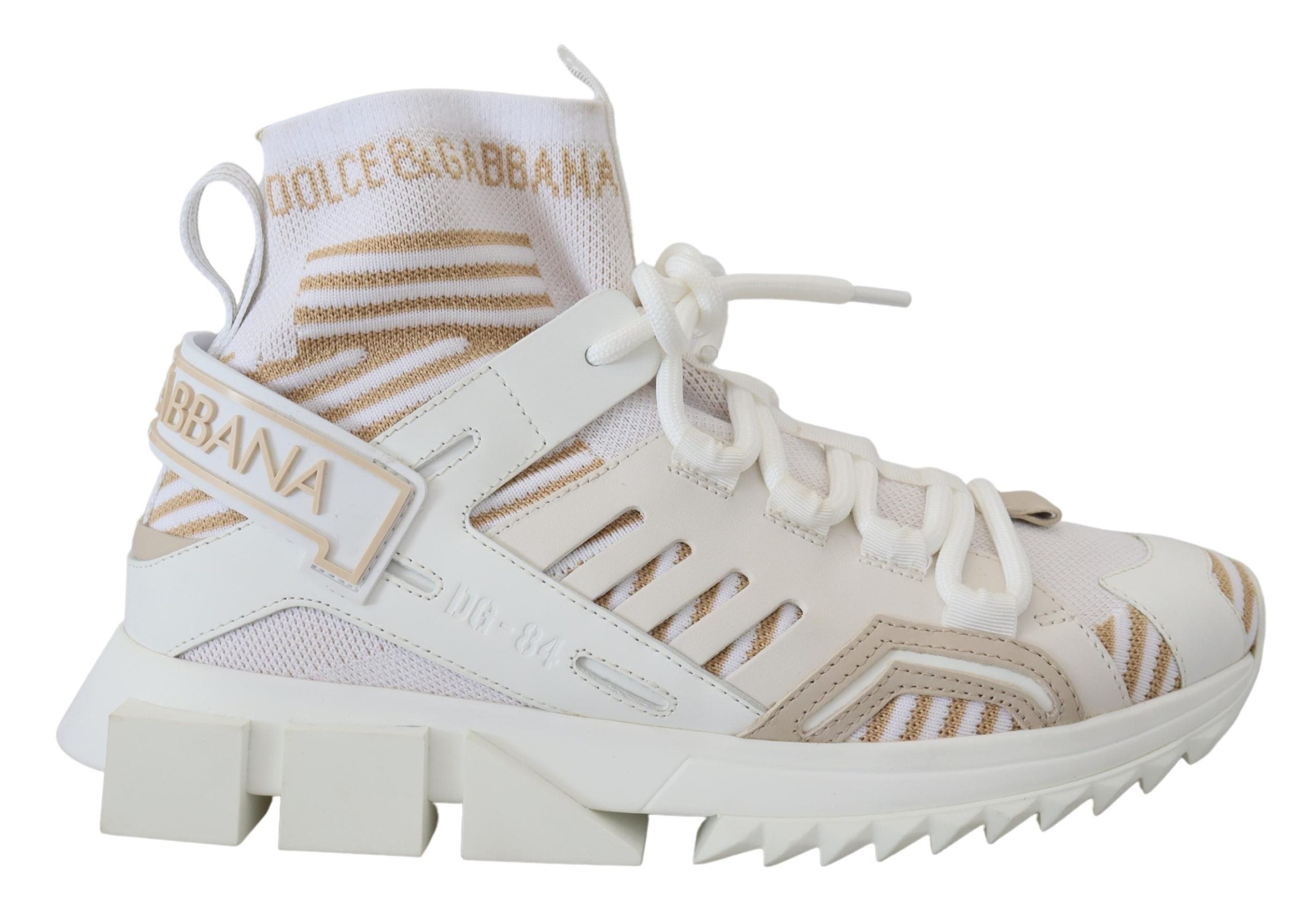 White Beige Sorrento Sneakers Shoes - ventzia