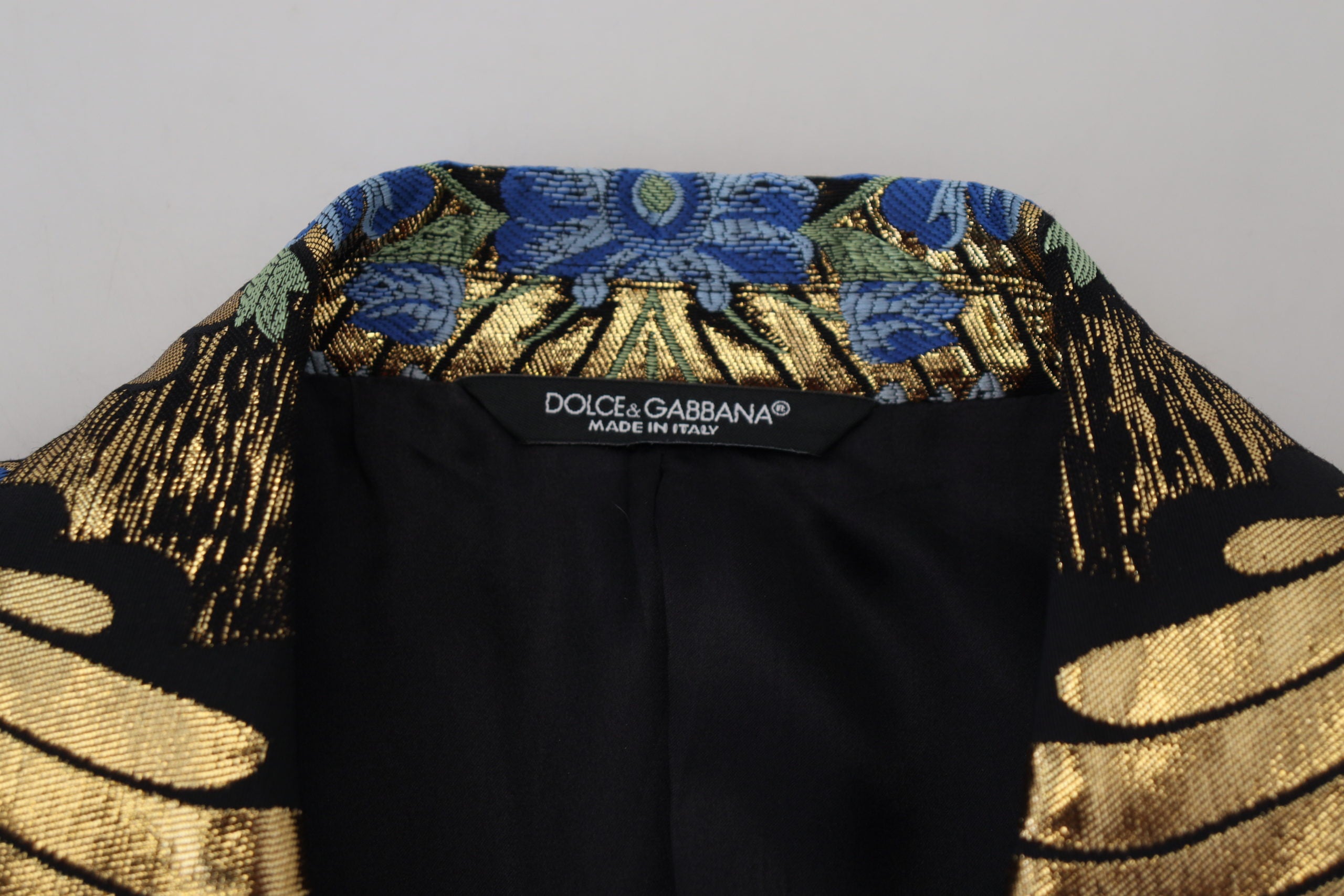 Gold Lurex Double Breasted Jacket Blazer - ventzia