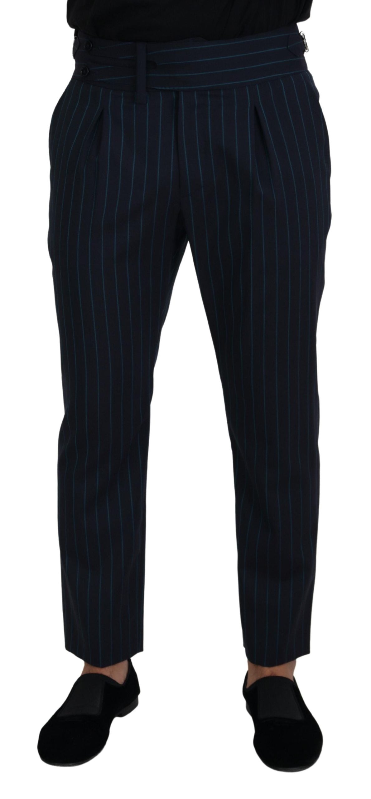 Blue Striped Men Formal Pants - ventzia